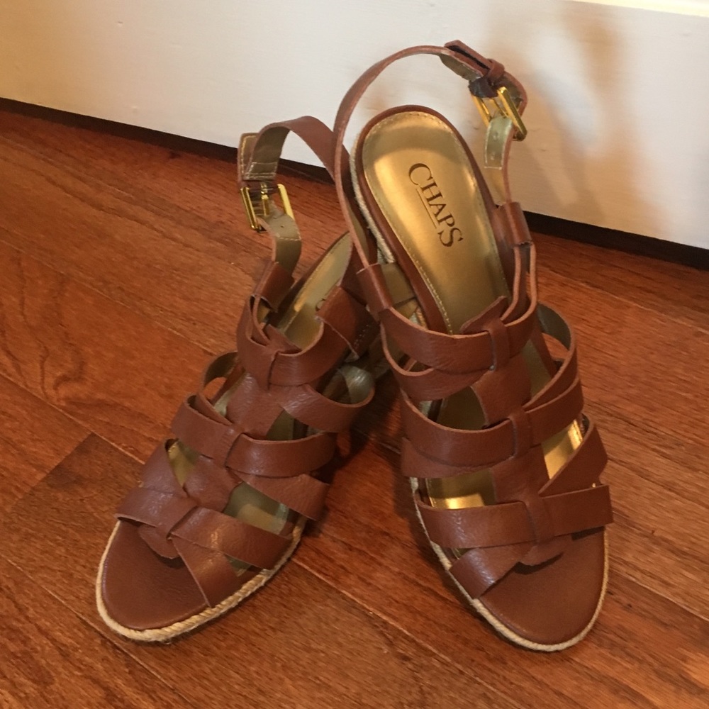 Brown Chaps sandal wedges